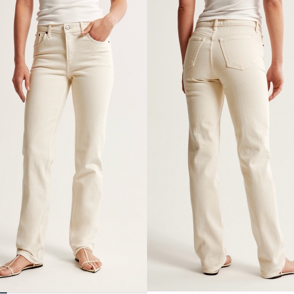 A&F Mid Rise 90’s Straight Jean Bone 28